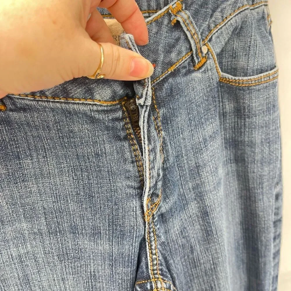 Worn Womens Flare Jeans Denim Stretch 5 Pocket Mid rise Medium Wash Blue Size 10